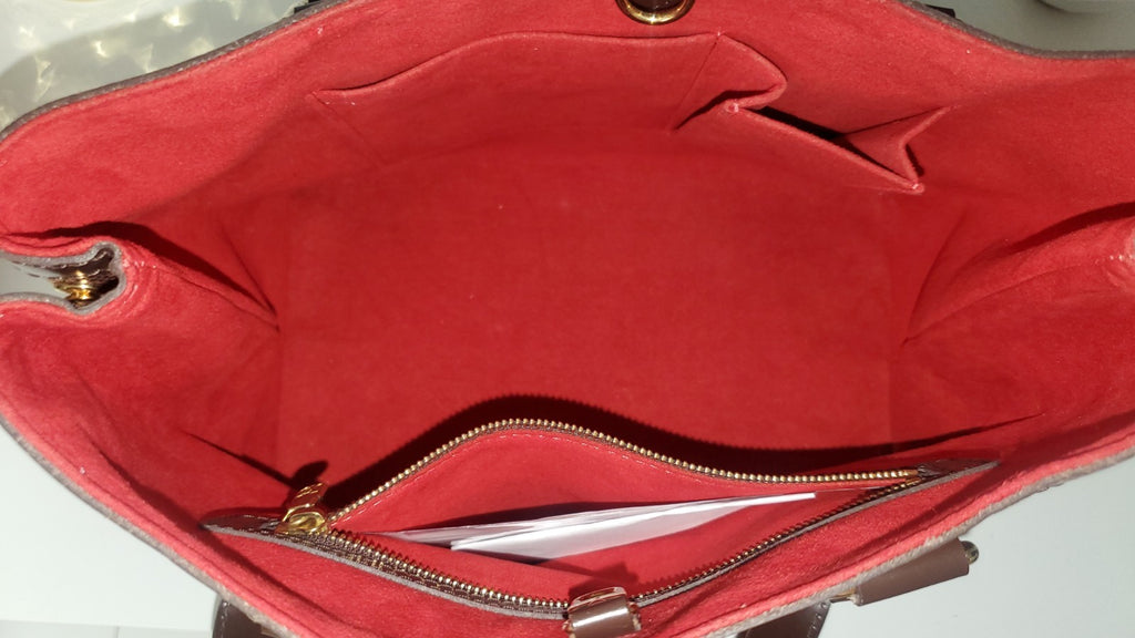 Pre-owned Louis Vuitton Damier Hampstead Ebene PM Shoulderbag Hardware Red Lined4