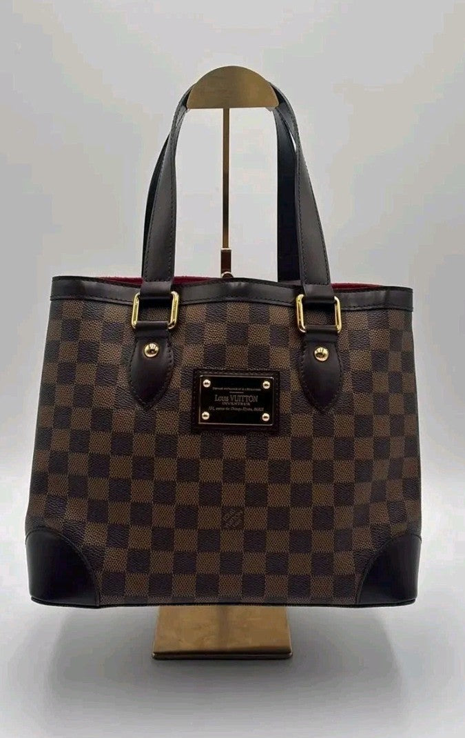 Pre-owned Louis Vuitton Damier Hampstead Ebene PM Shoulderbag Hardware Red Lined0